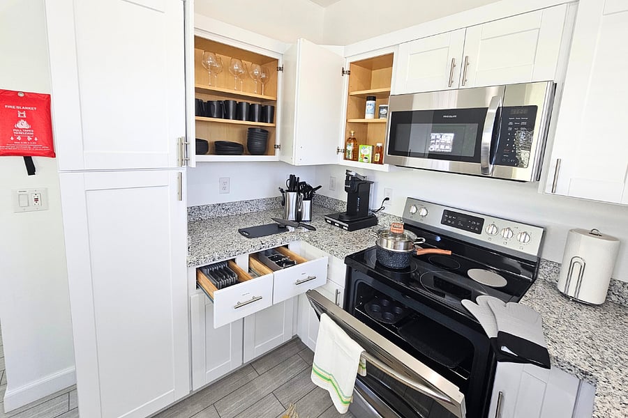 Cookware, bakeware, dinnerware, water filter pitcher, coffee maker, cooking utensils and so much more!