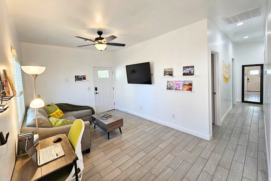 Tile flooring throughout