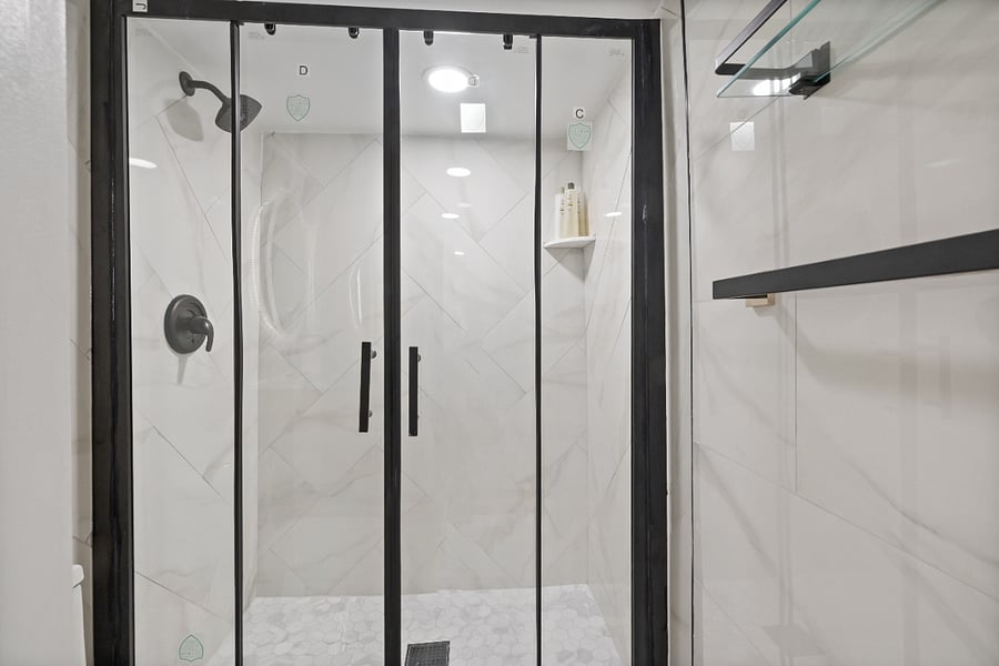 basement full bath standing shower