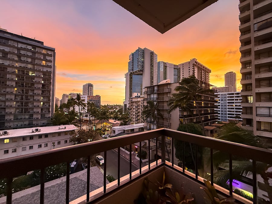 We get fantastic sunset views looking west almost every evening from the lanai.
