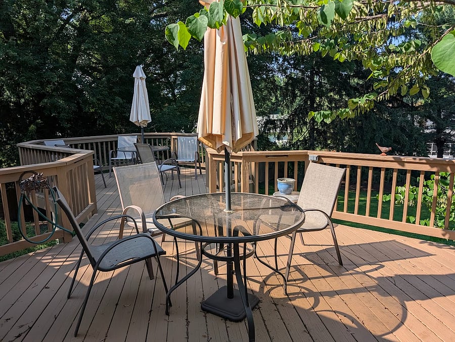 Enjoy access to large deck
