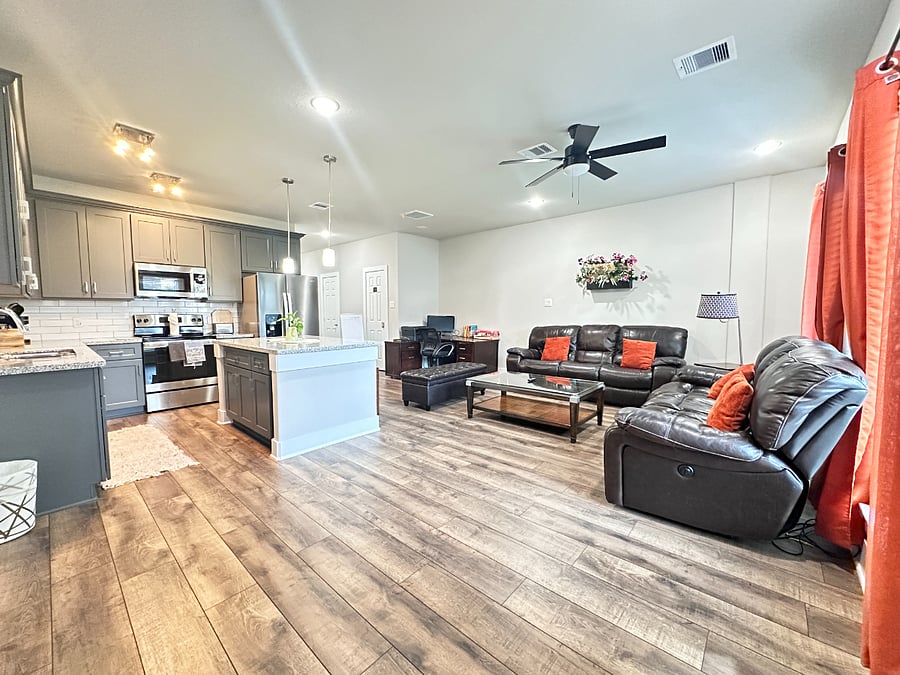 Unit A - Open floor plan with spacious living area 