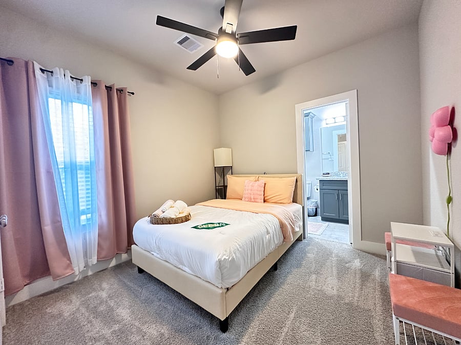 Unit A - 2nd Floor - Bedroom 4, Full size bed with closet and attached large, private bathroom