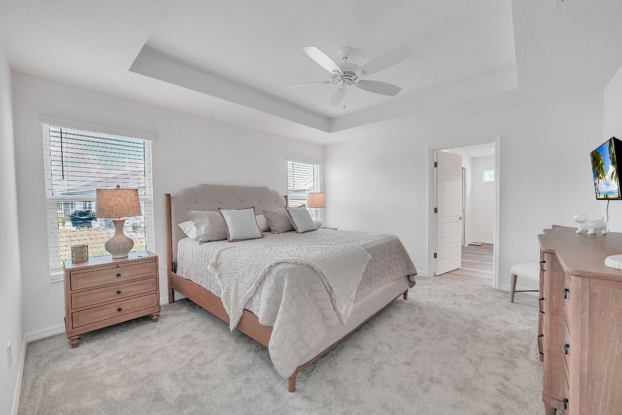 Master bedroom with king bed.