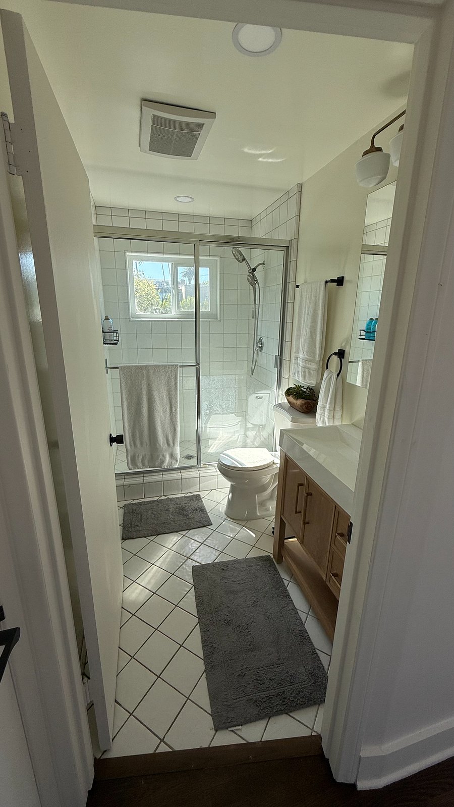 Updated bathroom with large vanity
