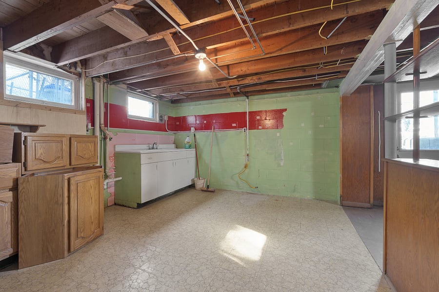 more basement and areas for storage or bicycle parking