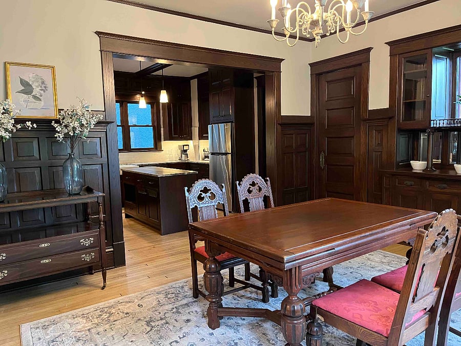 Open format kitchen to formal dining room makes a spacious place to gather!