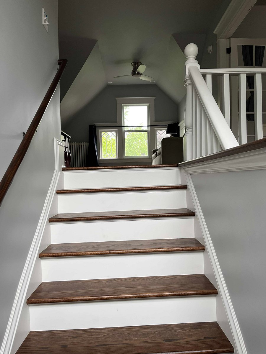 Stairwell leading to attic (third floor).
