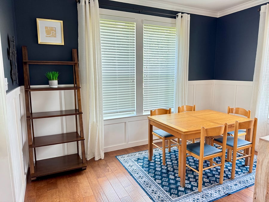 View of dining room from kitchen.