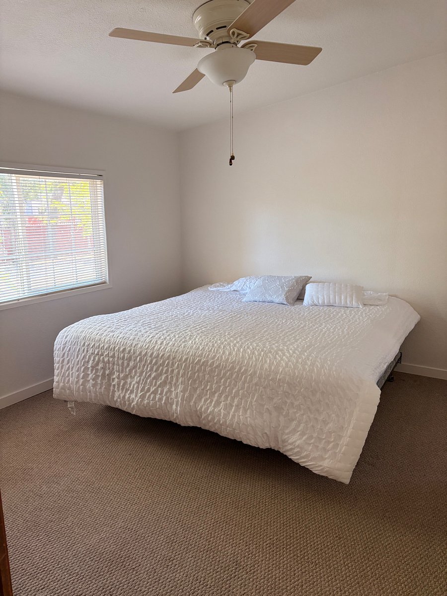 King bed with bathroom attached