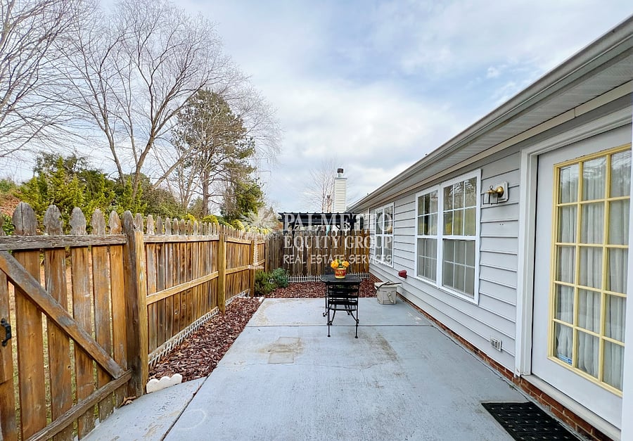Fenced in back patio