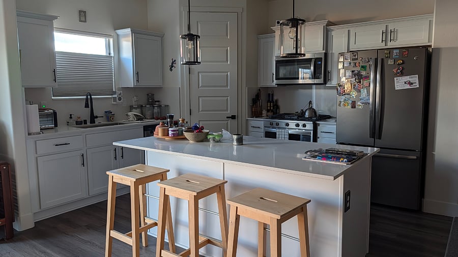 Kitchen with work station island