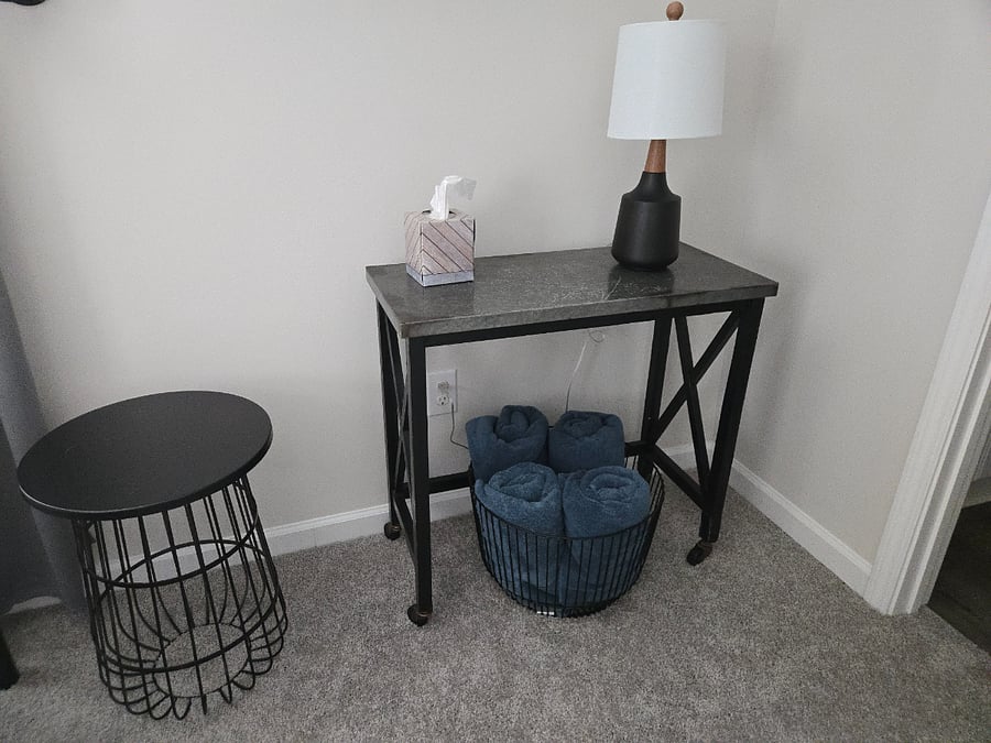 Storage area with linens