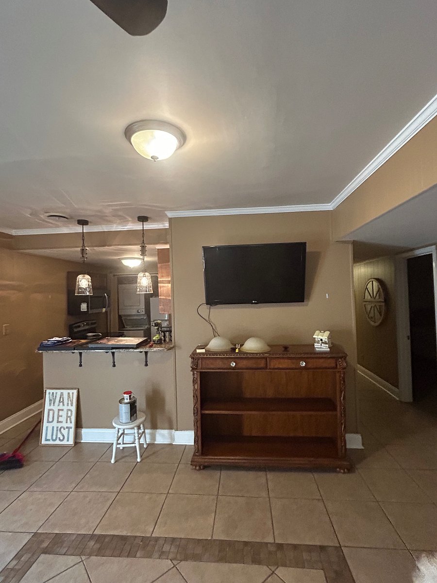 Family room TV off
Kitchen