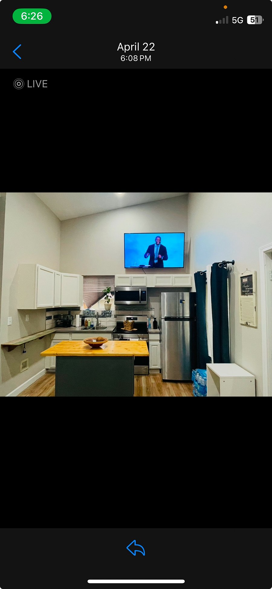 Kitchen area; open concept across from the living room