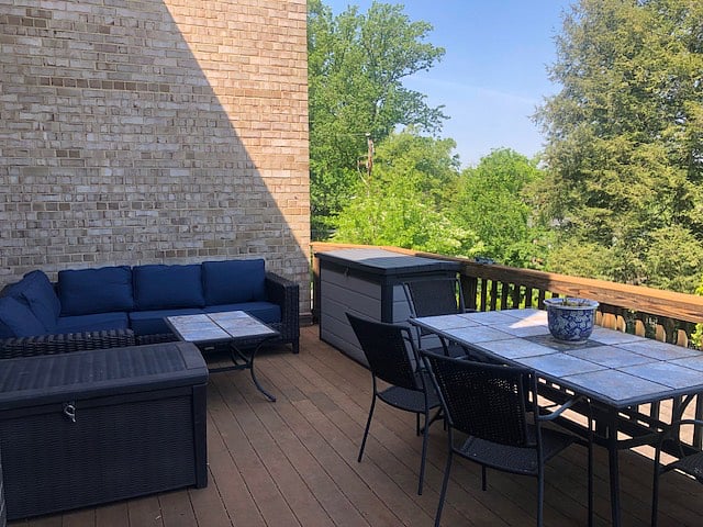 Deck overlooking common area