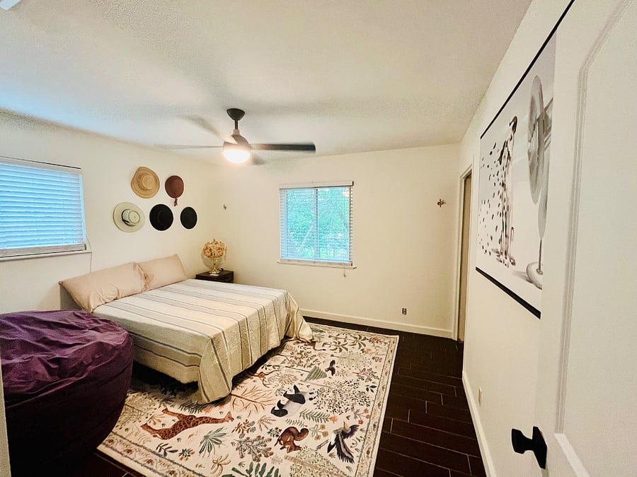 Second bedroom with full bed and closet solution. Baby gear available upon request.