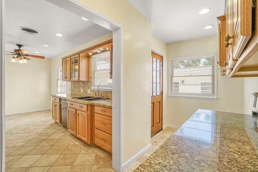 Laundry room with gas dryer
