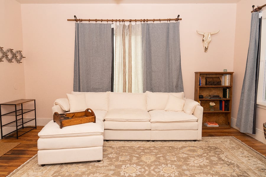Curl up on the couch for a cozy rest. 