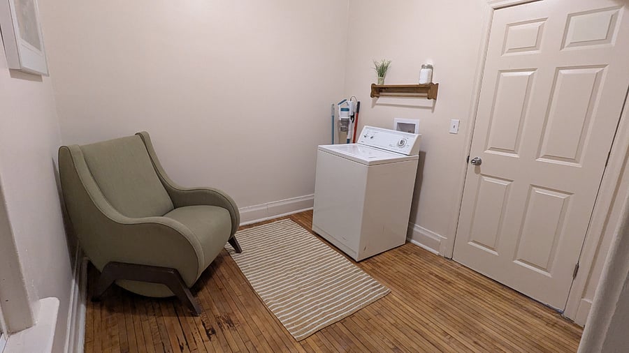 Full size washer and dryer in the unit. 