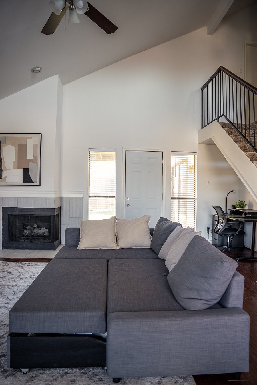 Couch converted to Sleeper in living room