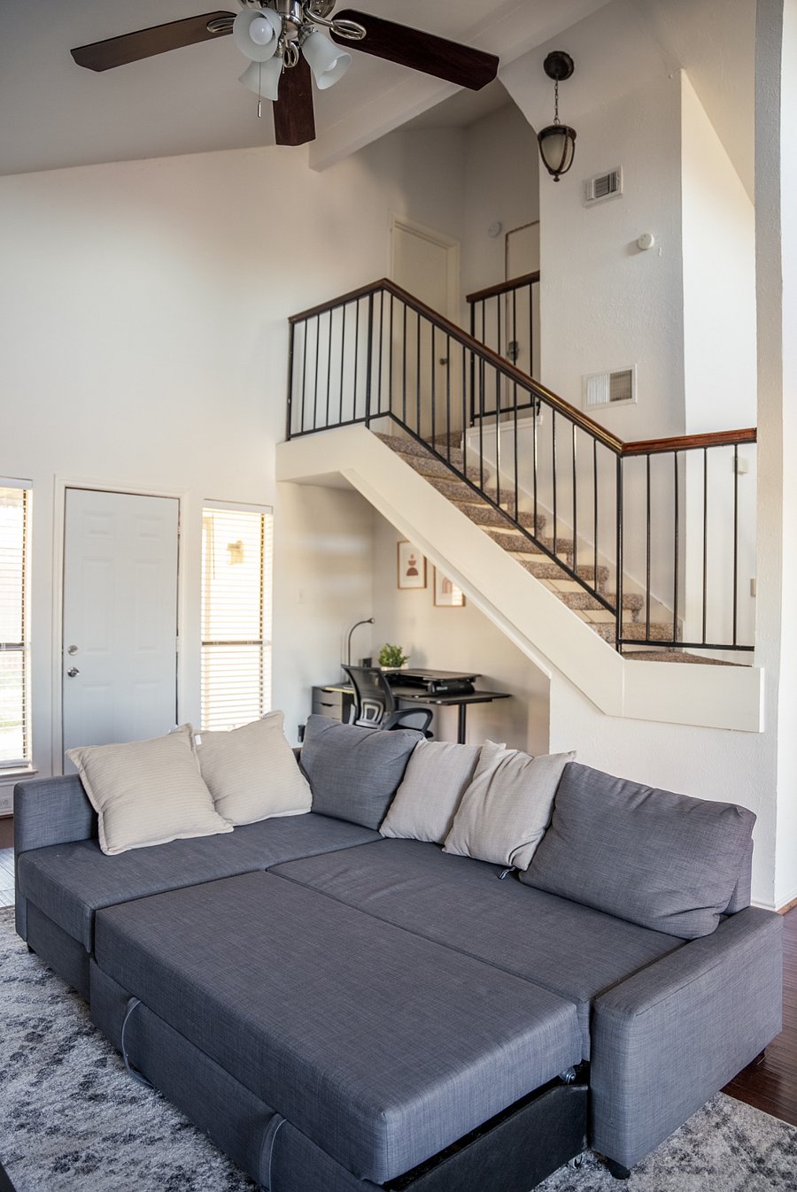 Couch converted to Sleeper in living room