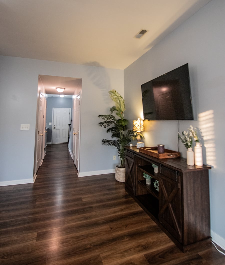 Hallway from living room to front door