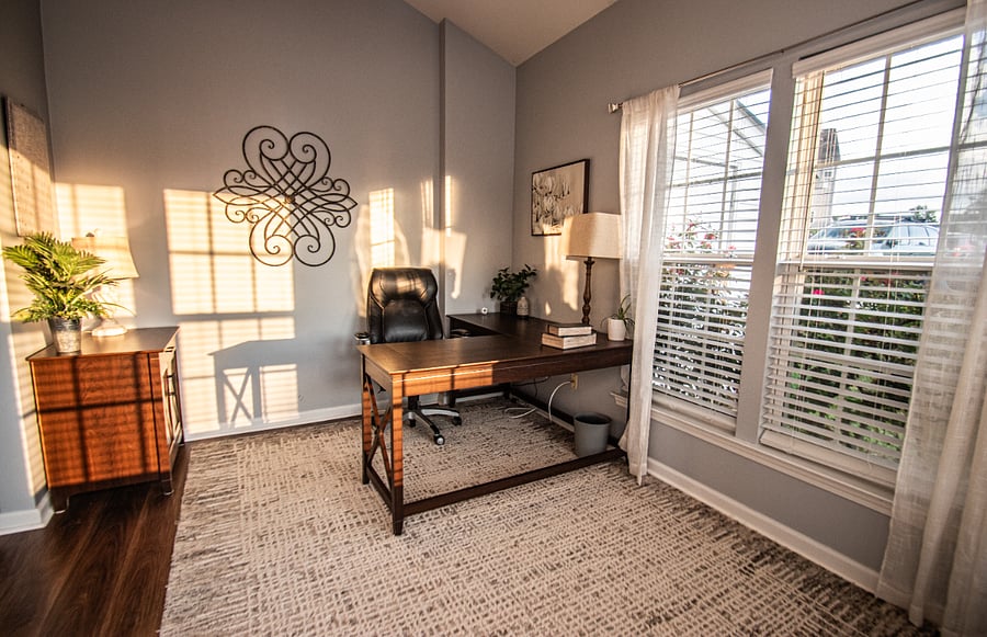 Sunroom/office as seen from the back door
