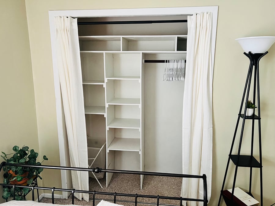 Closet with built in organizer