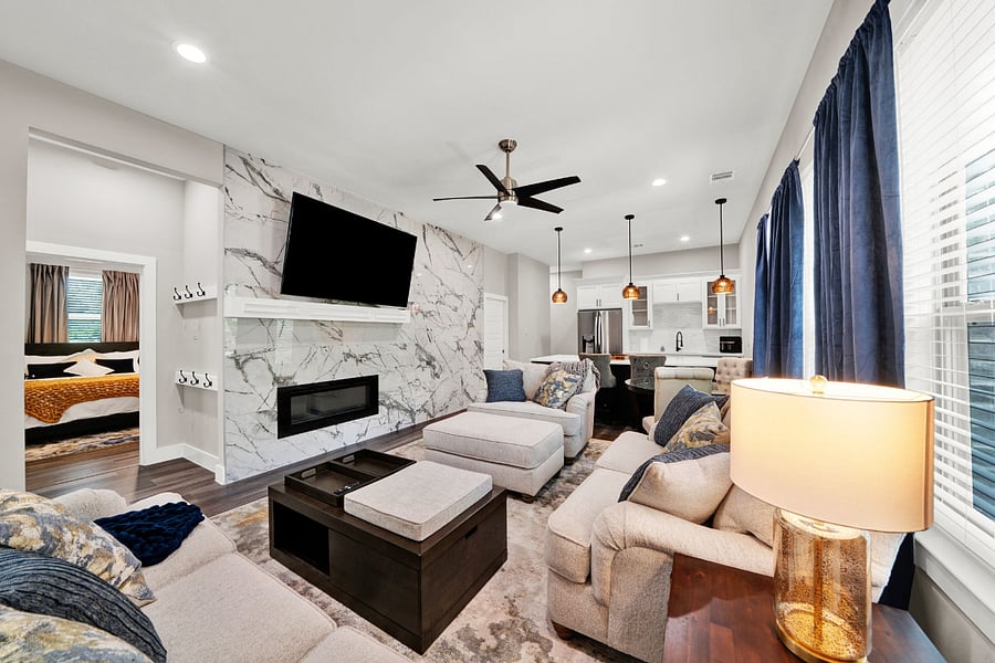 2nd Floor Living Room and Kitchen Area