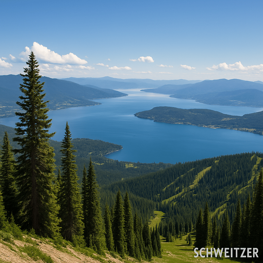 View of Lake Pend Oreille from Schweitzer Mountain Ski Resort