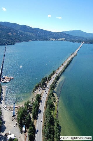 Lake Pend Oreille Long Bridge leading to Sandpoint, ID