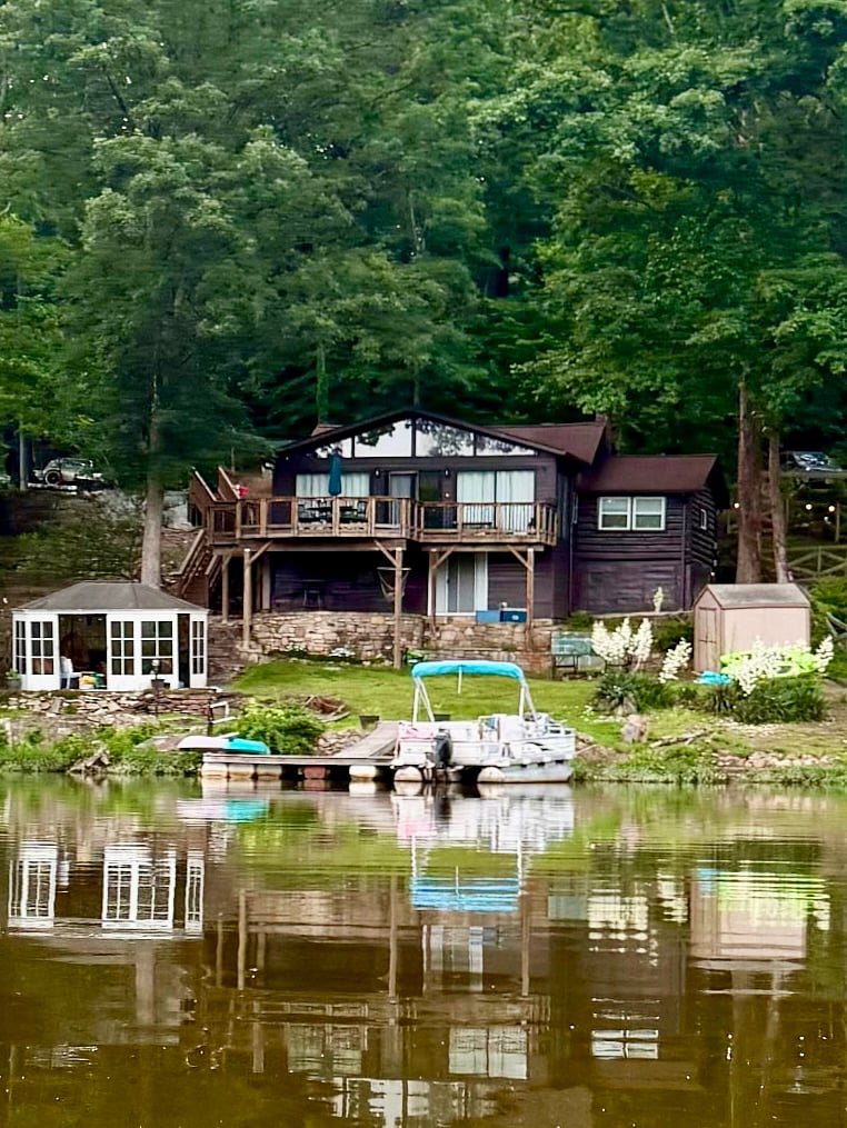 View of the cabin from the lake