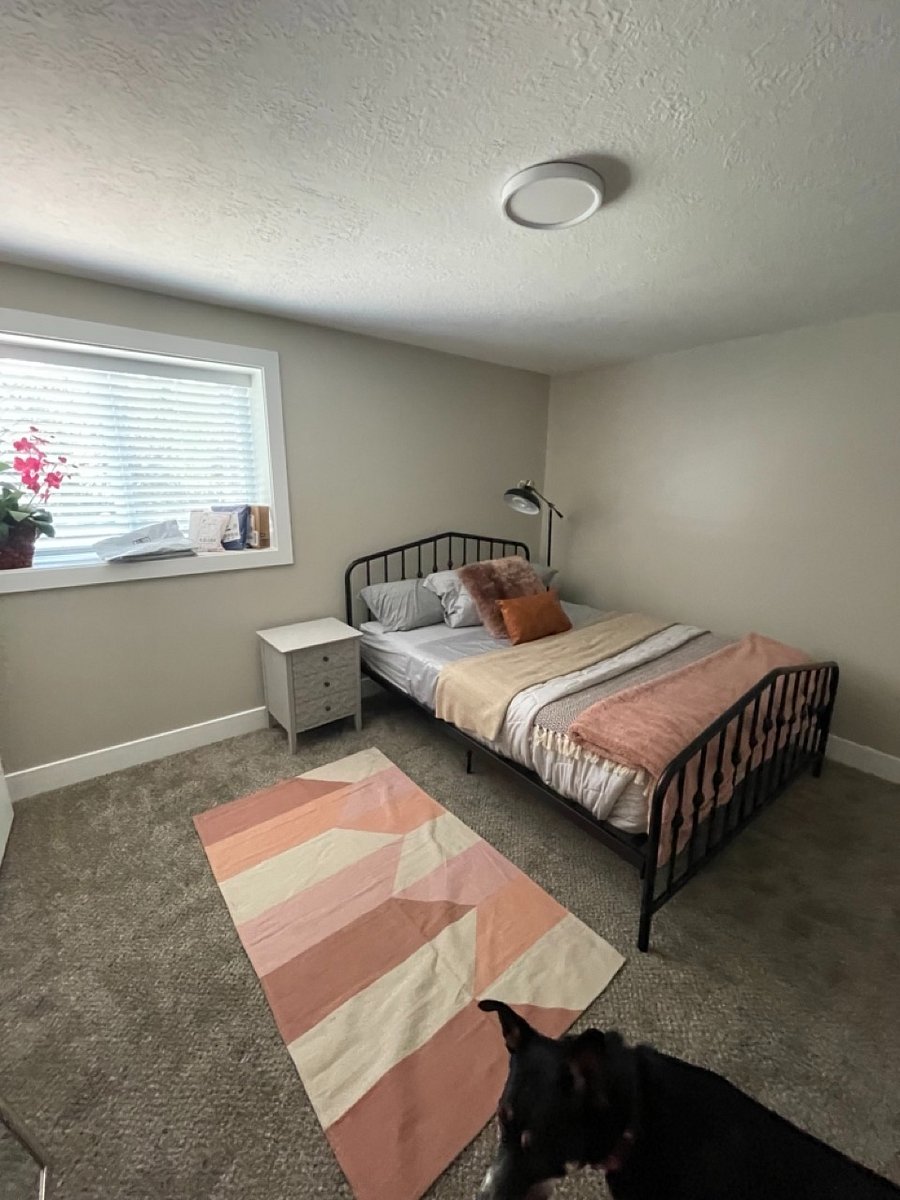 Basement bedroom #2, with both a walk in closet and a hanging closet. Lots of storage space available!