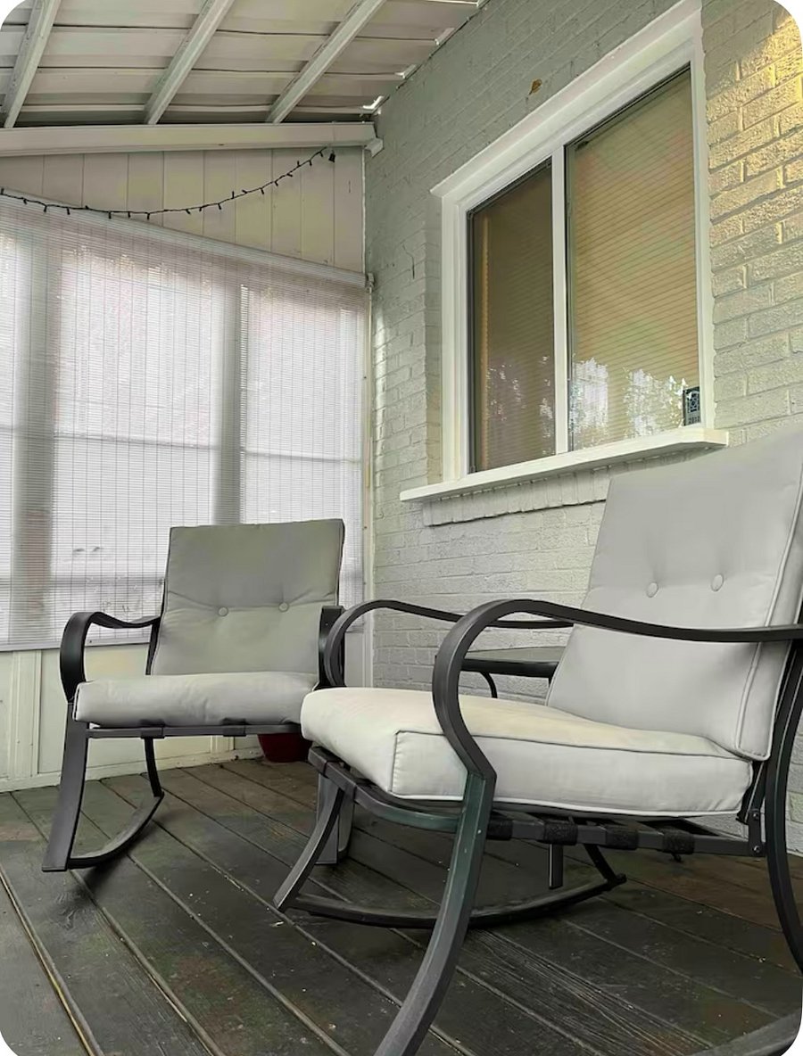 Screened-in back porch