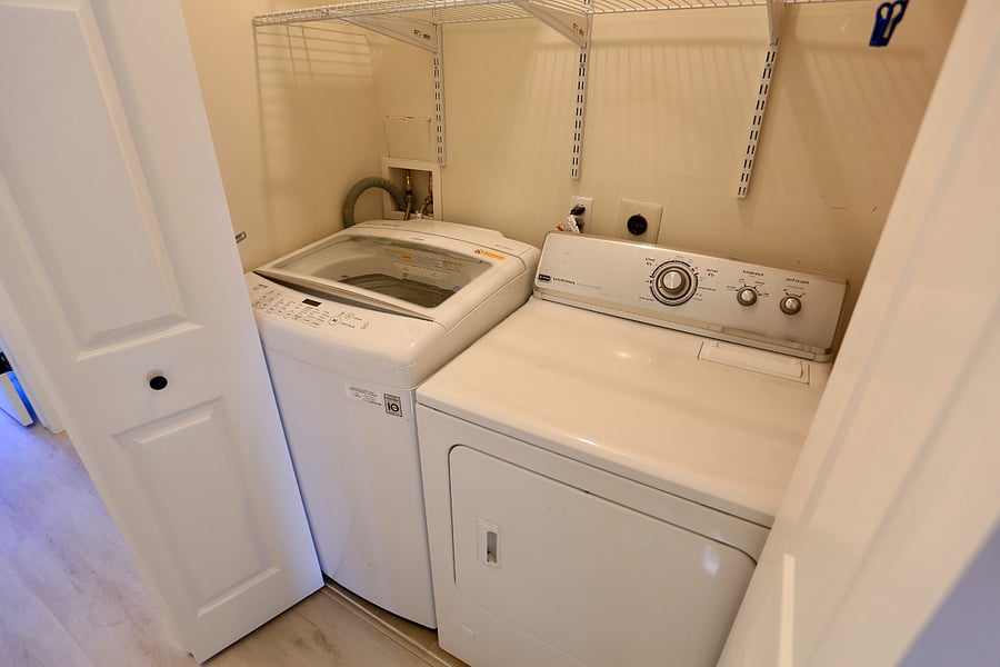 Washer and dryer are on the second level