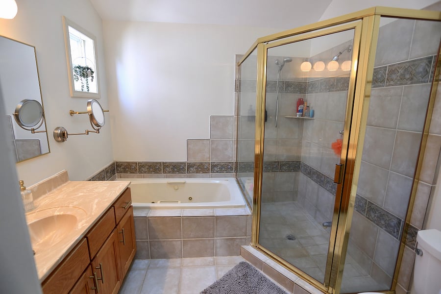 Primary bath with bath tub and shower