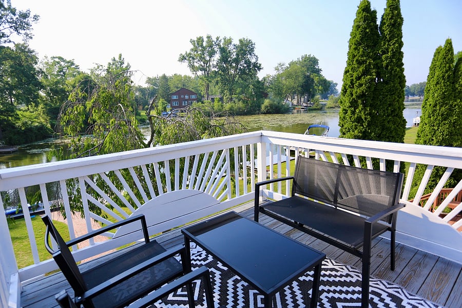 Balcony off of primary bedroom with stunning views