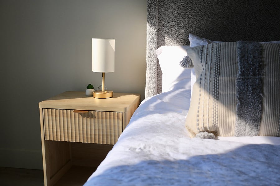 Primary bedroom is relaxing with lots of natural light