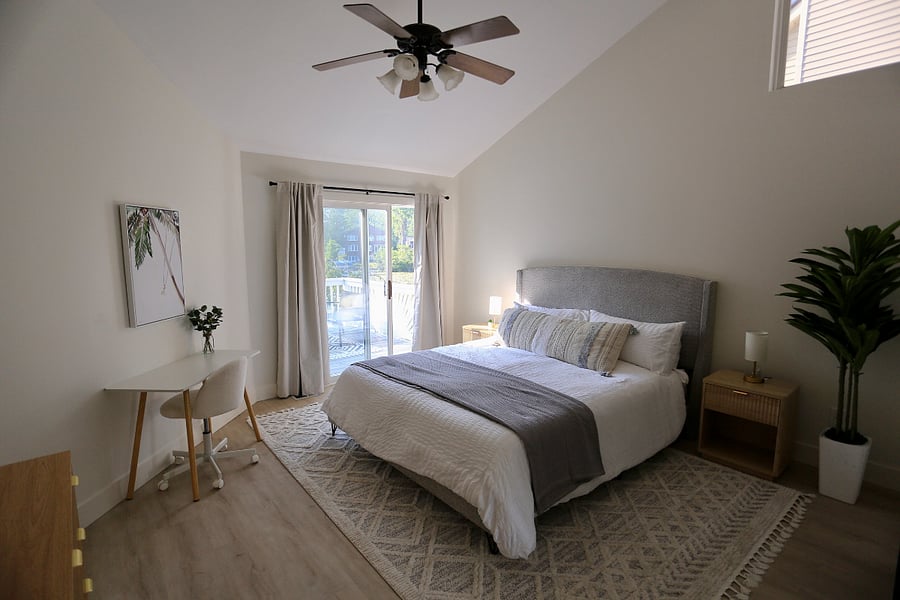 Primary bedroom boasts a California King Bed