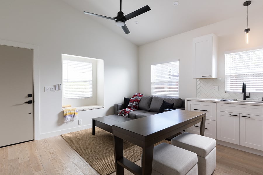 open living/kitchen