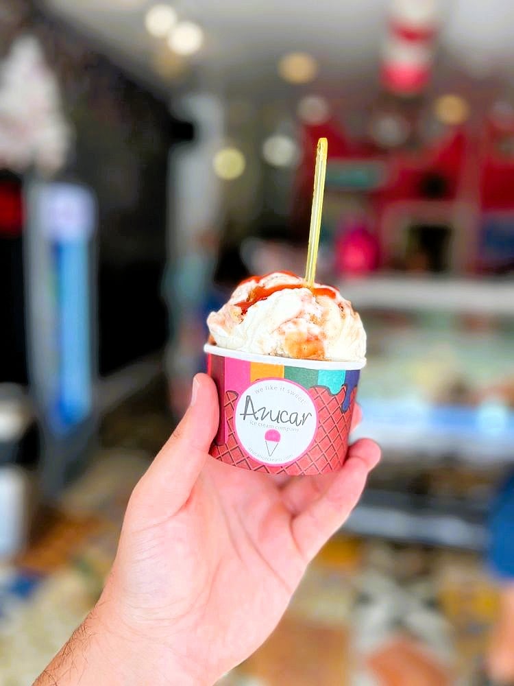 Flavors: Abuela Maria with Caf con Leche Ice cream topped with guava.