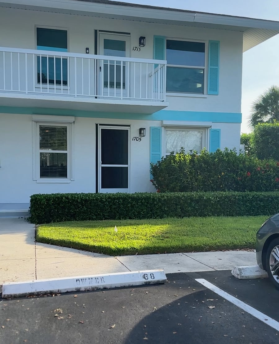 This view is the front door from your parking space