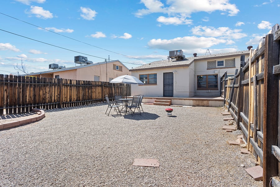 Large backyard for outdoor relaxation and BBQ