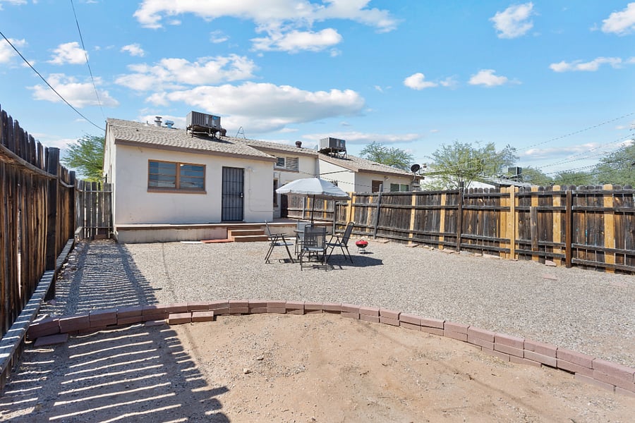 Large backyard for outdoor relaxation and BBQ