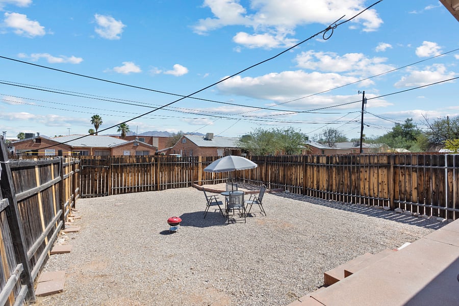 Large backyard for outdoor relaxation and BBQ