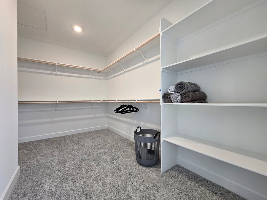 Walk-in closet with extra queen size air matress