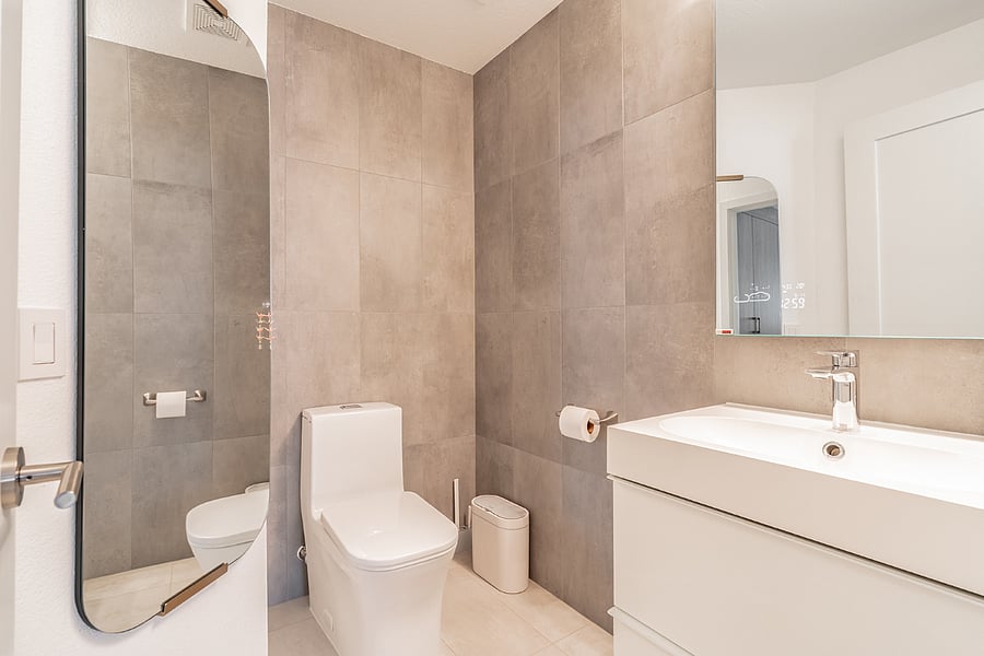 Spacious half bath