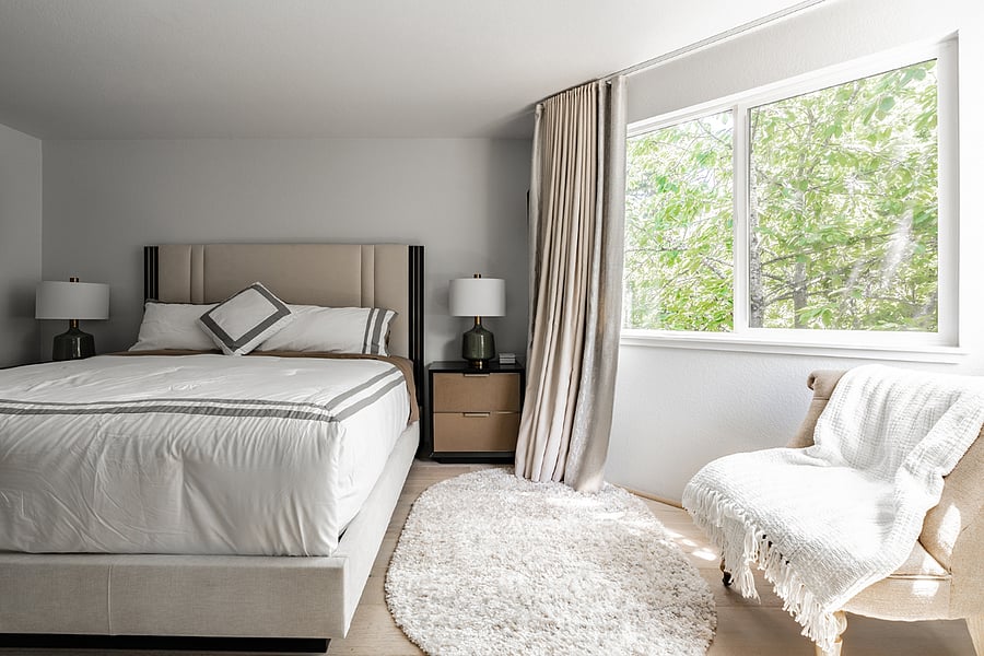 large master bedroom with king size bed