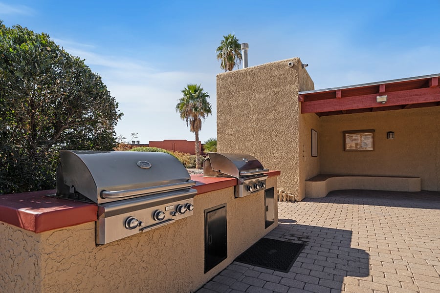 BBQ grills available near the pool area.